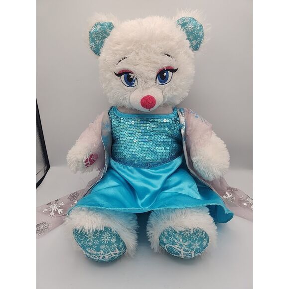 Disney Build A Bear Frozen Elsa Sparkling White Stuffed Animal Doll With Dress - Picture 2 of 6